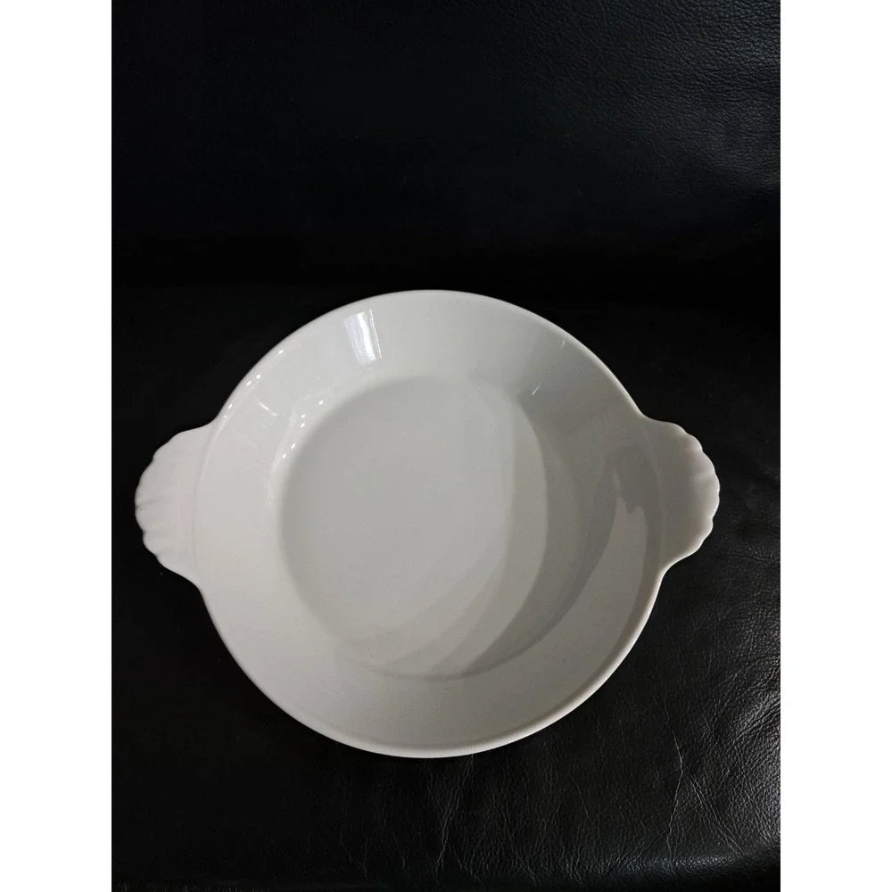 Pillivuyt French Porcelain Round Au Gratin Oven Dish Set Of 2 EUC